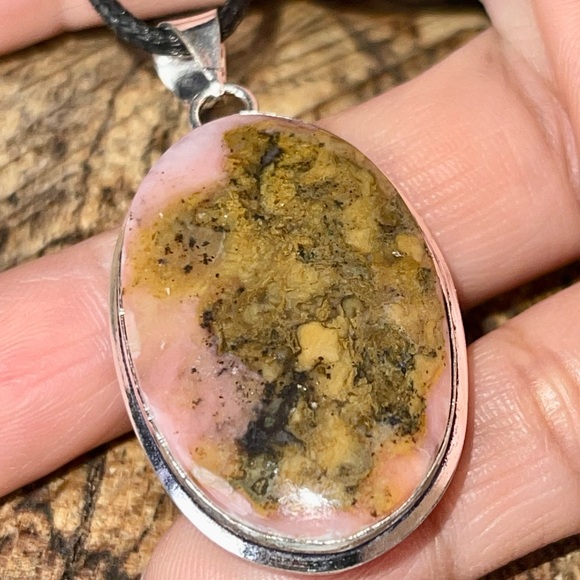 Beautiful Pino & Brown Peruvian Opal Pendant 2” - Picture 9 of 12